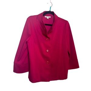 JM Collection Size Large Red Cranberry Blazer Jacket Large Button Detail